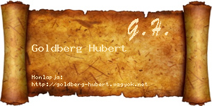 Goldberg Hubert névjegykártya